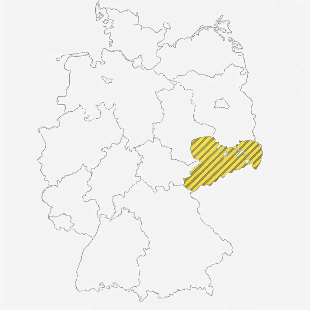 Karte von Sachsen mit Standort Dresden